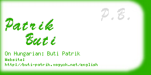 patrik buti business card